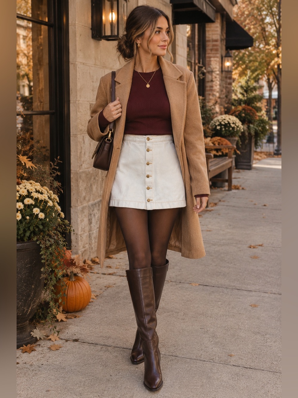 American Apparel Jean Button-Front Mini Skirt